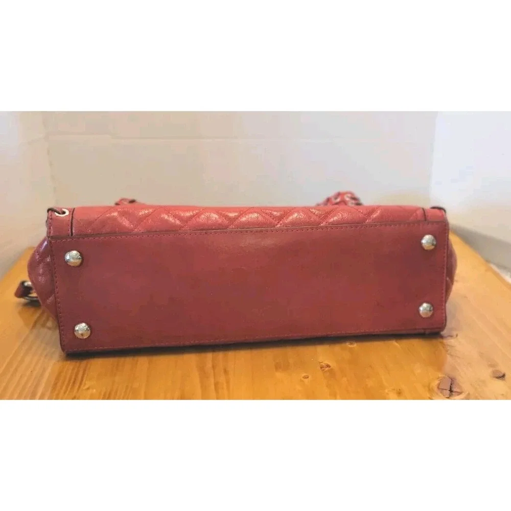 MICHAEL KORS Hamilton Large Leather Tote Dark Red LINER DIRTY, NO‎ RIPS.